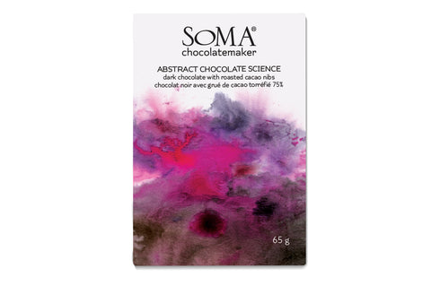 Abstract Chocolate Science with roasted cacao nibs